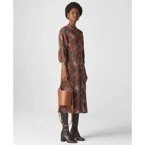 Whistles Abstract Animal Print Crepe Dress